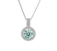 KXQYIKYI s925 sterling silver green moissanite necklace 1 carat d color vvs1 pendant jewelry for women jewelry