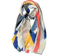 KXQYIKYI Shawl Spring and Autumn Thin Dual-use Cotton and Linen Hand-Feeling Silk Scarf Color Matching Raw Edge Wild Scarf (Multi coloRood)