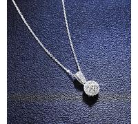 KXQYIKYI silver 925 1 carat d color diamond moissanite pendant necklace gemstone engagement necklace chain