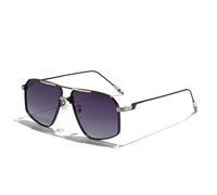 KXQYIKYI Square Metal Sunglasses Men Classic Gradient Double Beam Sun Glasses Women Legs Glasses UV400