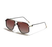 KXQYIKYI Square Metal Sunglasses Men Classic Gradient Double Beam Sun Glasses Women Legs Glasses UV400