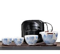 KXQYIKYI Tea SetTravel Tea Set Chinese Tea Set kung fu Cup gaiwan Tea Set Portable Tea SetChinese Carp Tea Set Teapot3 Teacups1 Travel Bag,Red