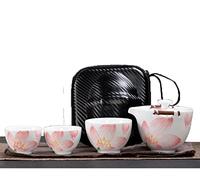 KXQYIKYI Tea SetTravel Tea Set Chinese Tea Set kung fu Cup gaiwan Tea Set Portable Tea SetChinese Carp Tea Set Teapot3 Teacups1 Travel Bag,Red