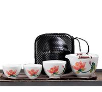 KXQYIKYI Tea SetTravel Tea Set Chinese Tea Set kung fu Cup gaiwan Tea Set Portable Tea SetChinese Carp Tea Set Teapot3 Teacups1 Travel Bag,Red