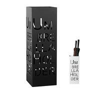 KXQYIKYI Umbrella Bucket Organizer Umbrella Racks -Umbrella Stand Metal,Umbrella Storage Indoor,with 2 Hooks,Drip Tray,Black White,Umbrella Holder,for Front Door 7X7X22″/White (Black A)