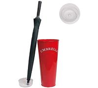 KXQYIKYI Umbrella Bucket Umbrella Stand Free Umbrella Stand Holder for Rods, Rods, Indoor Umbrella Holder, Office, with Drainer, Round/Red (Red Q)