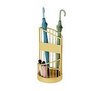 KXQYIKYI Umbrella Holder Stand for Entryway, Heavy Duty Metal Umbrella Rack Stand with Drip Tray, Long & Short Folding Umbrella Organizer (Brown Q)