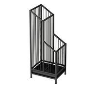 KXQYIKYI Umbrella Stand Holder Entryway Umbrella Stand with Removable Drip Tray & Non Slip Mat, Hollow-out Umbrella Storage Holder, Indoor Outdoor Stable Umbrella Rack (Black Q)