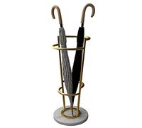 KXQYIKYI Umbrella Stand Holder Hollow-out Umbrella Stand with Marble Round Base, Waterproof Anti-rust Umbrella Rack, Space Saving Umbrella Holder Organizer for Entrance (Gold Q)