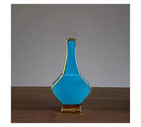 KXQYIKYI Vase Creativity Ceramics Geometric Blue Modern Home Flower Arrangement Hydroponic Accessories Living Room Home Decoration Crafts (Color : A Red)
