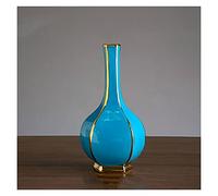 KXQYIKYI Vase Creativity Ceramics Geometric Blue Modern Home Flower Arrangement Hydroponic Accessories Living Room Home Decoration Crafts (Color : A Red)