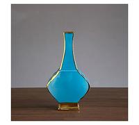 KXQYIKYI Vase Creativity Ceramics Geometric Blue Modern Home Flower Arrangement Hydroponic Accessories Living Room Home Decoration Crafts (Color : A Red)