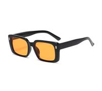 KXQYIKYI Vintage Rivet Square Sunglasses Woman Personality Sun Glasses Female Fashion Orange Retro