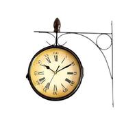 KXQYIKYI Wall Clock Double-Sided European Style Iron Art Retro Creative Home Livingroom Decoration