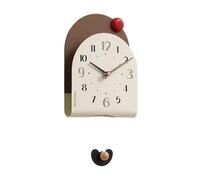 KXQYIKYI Wall Clock Minimally Designed Clock Hanging on The Wall for Home Use, with a Swinging Display. Suitable for Living Rooms, Study Rooms, Bedrooms, and Offices. Decor Clock(Brown)