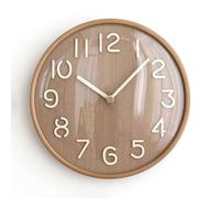 KXQYIKYI Wall Clock Solid Wood Japanese Style Creative Study Bedroom Living Room Home Decoration Silent Quartz Watch 30×30cm/12×12in