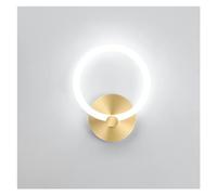 KXQYIKYI Wall Lamp Golden LED Indoor Sconce Round Bedside Lamp 19cm Wall Lights Bedroom Decoration for Living Room Hallway, 10W (Color : White Light)