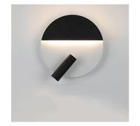 KXQYIKYI Wall Lamp LED Compatible with Bedroom Bedside Study Indoor Round Iron Light Practical Luminaire Deco Reading Lighting Fixtures (Color : G Black 23.5cm, Size : Warm White)