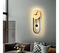 KXQYIKYI Wall Lamp Led Wall Lights Indoor Metal with Round Clock Sconces Modern Bedroom Design Inside Study 28w Vintage Shape for Stairs(Dolphin Waves,White Light)