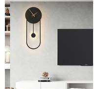 KXQYIKYI Wall Lamp Led Wall Lights Indoor Metal with Round Clock Sconces Modern Bedroom Design Inside Study 28w Vintage Shape for Stairs(Dolphin Waves,White Light)