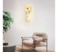 KXQYIKYI Wall Lamp Led Wall Lights Indoor Metal with Round Clock Sconces Modern Bedroom Design Inside Study 28w Vintage Shape for Stairs(Dolphin Waves,White Light)