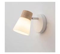 KXQYIKYI wall lamp rubber wood + wrought iron + glass wall light bedside wall sconce fixture e27 sconces wall lighting for living room, bedroom, restroom, bath, dining room,led wall light