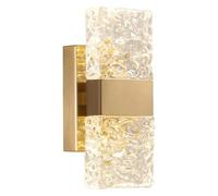 KXQYIKYI Wall Lamp Transparent Gold Wall Light Crystal Glass with Metal Base LED Wall Sconce Fixture for Living Room Bedroom Stair Corridor [Energy Class