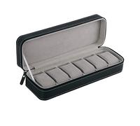 KXQYIKYI Watch Display Organizer Portable Watch Box Organizer PU Leather 6 Grids Multi-Functional Watch Display Case Jewelry Case