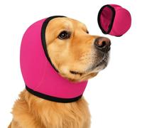 KxrTpx 1 Dog Ear Protectors From Grass Seeds, Adjustable Ear Covers for Grooming,Happy Hoodie for Dogs with Noise Protection, Bathing, Swimming, Travel, Anxiety Relief, Blow Drying, Pink, M