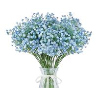 KxrTpx 12 Pcs Gypsophila Artificial Flowers, Blue Artificial Flowers, Baby Breath Flowers Artificial for DIY Wedding Venues, Parties, Home Decor, Bouquet Packaging (Blue)