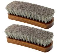 KxrTpx 2pcs Suede Brush Leather Brush Boot Brush, Premium Horsehair Cleaning Tools for Shoes Car Interiors, Gentle Grooming Brushes for Pets Upholstery Care, Compact Dual Brushes Set