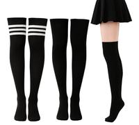 KxrTpx 2PCS Thigh High Socks,knee High Socks for Women,soft and Elastic Cotton Thigh High Socks,breathable and Comfortable,suitable for School,work,sports.