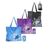 KxrTpx 3 PCS Reusable Shopping Bags, Foldable Shopping Bag, 45 * 35 * 7cm Shopping Bags for Women，Comfortable to Touch, Good Waterproof, Wear-resistant for Daily Storage,shopping (3 Colour