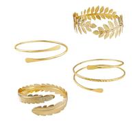 KxrTpx 4PCS Arm Cuff, gold arm cuff, Gold Arm Cuff Upper Arm for Girls Women Adjustable, Minimalist Style Bangle Open Armlets Fashion Wrist for Date Party Daily Travel Gift