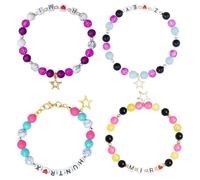 KxrTpx 4PCS Girl kpop bracelet Set, Stackable Stretch Bracelets with Name -Rumi, Demon Singer Hunters Bracelet, Trendy Accessories for Girls, For Fans Cosplay Outfit Gifts Accessories Jewelry