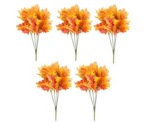 KxrTpx 5PCS Autumn Leaves,artificial Leaves,autumn Decorations that Can Be Placed in Vases,are Very Suitable for Thanksgiving,Halloween and Autumn Wedding Decorations.