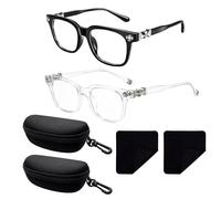 KxrTpx Blue Light Blocking Eyewear Set, Fashion Glasses with Clear Lenses, Six-Piece Eyewear Collection with Protective Case and Cloth, Professional Accessories for Urban Lifestyle