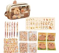 KxrTpx Capybara Stationery Set, Complete School Stuff Collection with Pencil Case and Accessories, Organised Storage for Students and Gift Ideas