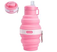 KxrTpx Folding Water Bottle Design, Silicone Water Bottle with Collapsible Feature, Compact 17 by 8.3 cm Size for Portable Hydration