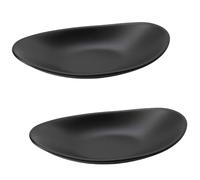 KxrTpx Key Bowl 2-Pack, Decorative Key Dish and Trinket Tray Set for Hallway Entryway, Resin Black Bowl for Keys, Jewelry, Pot Pourri, Valet Tray for Home Organization