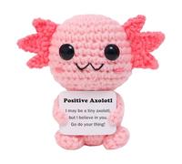 KxrTpx Positive Axolotl, 1 PCS Positive Crochet Animals, Squishy Axolotl,Emotional Support,Relieve Anxiety, Graduation, Birthdays, Holidays, and Special Occasion Gifts (pink)