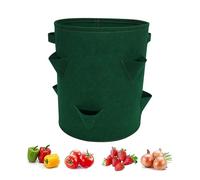 KxrTpx Premium Felt Grow Bags, Strawberry Planter, Sturdy Strawberry Planters Outdoor, Breathable Fabric Pots For Strawberries, Vegetables, Herbs, Ideal For Garden, Balcony, Indoor Planting（6 Holes）