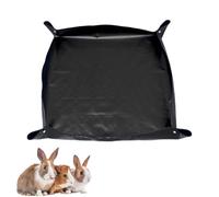 KxrTpx Rabbit Run Indoor Rabbit Cage Hamster Playpen, Protective Floor Mat for Guinea Pig Cage and Hamster Cage, Durable Cage Liner for Small Pet Enclosures, 150 Cm X 100 Cm Black Waterproof Mat
