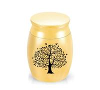 KxrTpx Small Urn for Human Ashes, Small Cremation Keepsakes Urns for Ashes Adult Women Male Pet, Mini Urns for Ashes Made of Stainless Steel - Hold 2.5 Cubic Inches of Ashes (Gold)