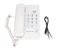 KXT504 Desktop Corded Telephone, Corded Caller ID Telephone Multifunctional Large Bu tton Landline Phone with Dual Magnetic Handset for Home Office Hotel (White)