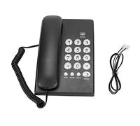 KXT504 Desktop Corded Telephone, Corded Caller ID Telephone Multifunctional Large Bu tton Landline Phone with Dual Magnetic Handset for Home Office Hotel (Black)