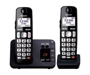 KXTGE822EB Twin Cordless Phone with Answer Machine