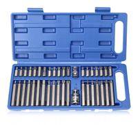 KXVXXV 40-Piece Multi-Tooth Nut Set 1/2 Inch, 3/8 Inch, Multi-Tooth Nut Set, Multi-Tooth Bit Set, Socket Spanner Set Includes Torx, Hex and Spline, T20-T55 M5-M12 H4-H12