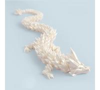 KXWDKJ 3D Printed Dragons, 3D Printed Toys for Home Office Decor, Executive Desk Toys (45cm, Silk White)