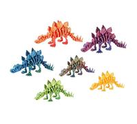 KXWDKJ 3D Printed Fidgets 3D Printer Toys Set 6pcs Stegosaurus for Home Office Decompression Decor Executive Desk Toys (3 * 22cm+3 * 16cm)